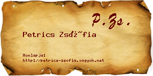 Petrics Zsófia névjegykártya