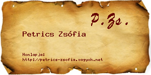 Petrics Zsófia névjegykártya